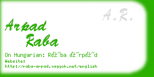 arpad raba business card